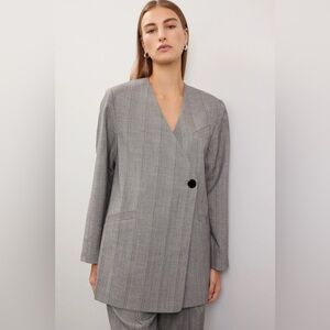 GANNI | Grey herringbone blazer